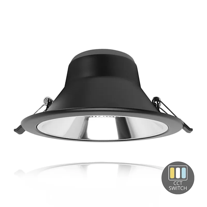 Downlight LED con Riflettore - 15W - Ø145 mm - CCT-Switch - Nero - 5 anni di garanzia