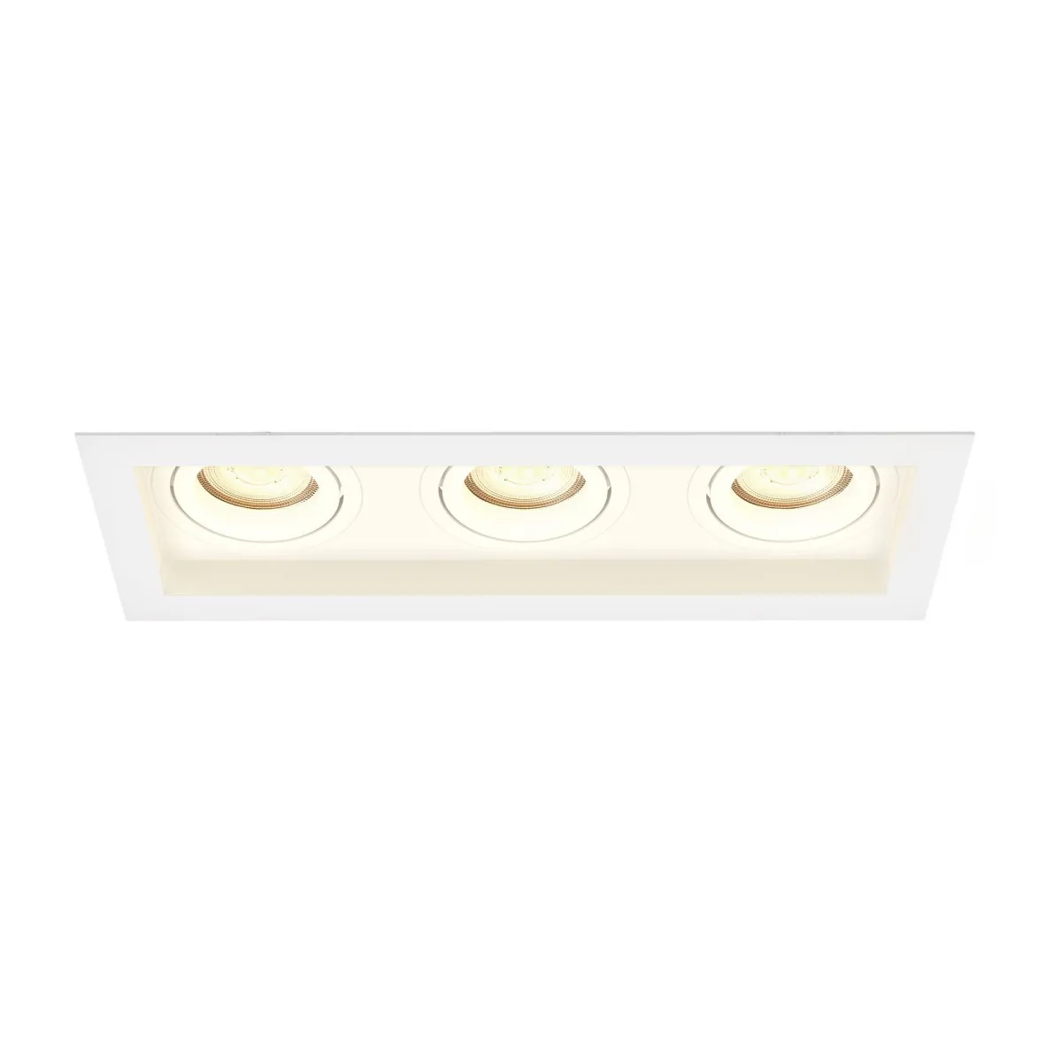 Faretti da Incasso Dimmerabile - Bianco - Triplo - Rettangolo - 3W - 2700K - 345 Lumen - 270x100mm