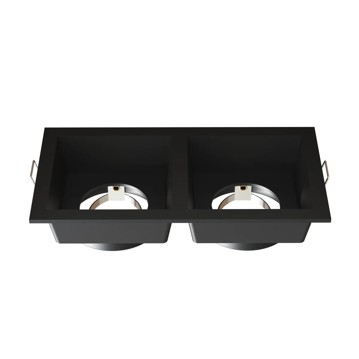Faretti da Incasso Dimmerabile - Nero - Duo - Rettangolo - GU10 Attacco - 162x85mm