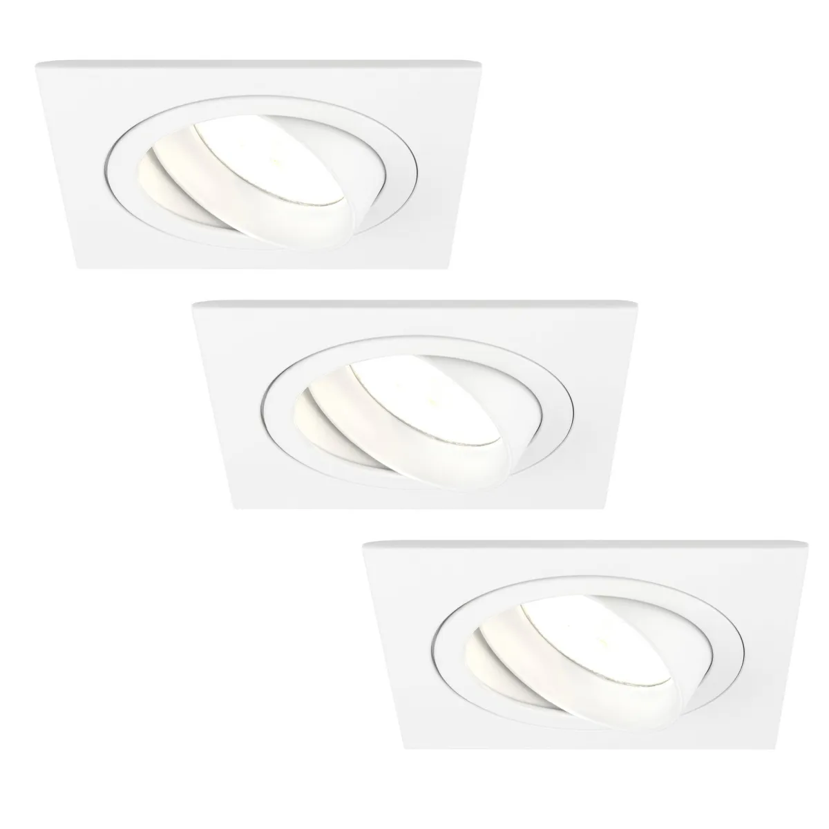 Faretti da Incasso LED Dimmerabili Bianco - Sevilla - 3W - 2700K - 92mm - Quadrato - 3 pack