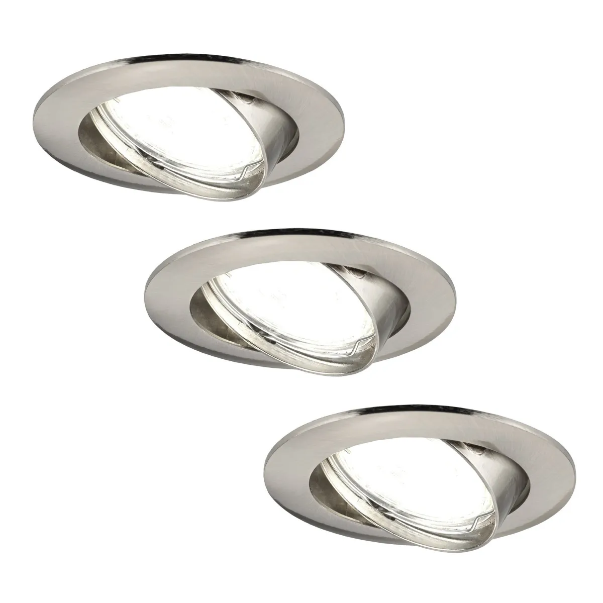 Faretti da Incasso LED Dimmerabili Inox - Amsterdam - 3W - 4000K - ø82mm - 3 pack