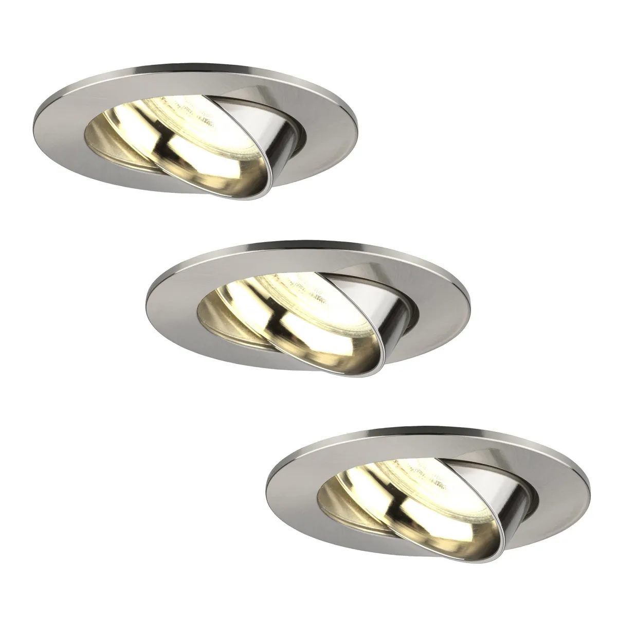Faretti da Incasso LED Dimmerabili Inox - Rio - 3W - 2700K - ø85mm - 3 pack