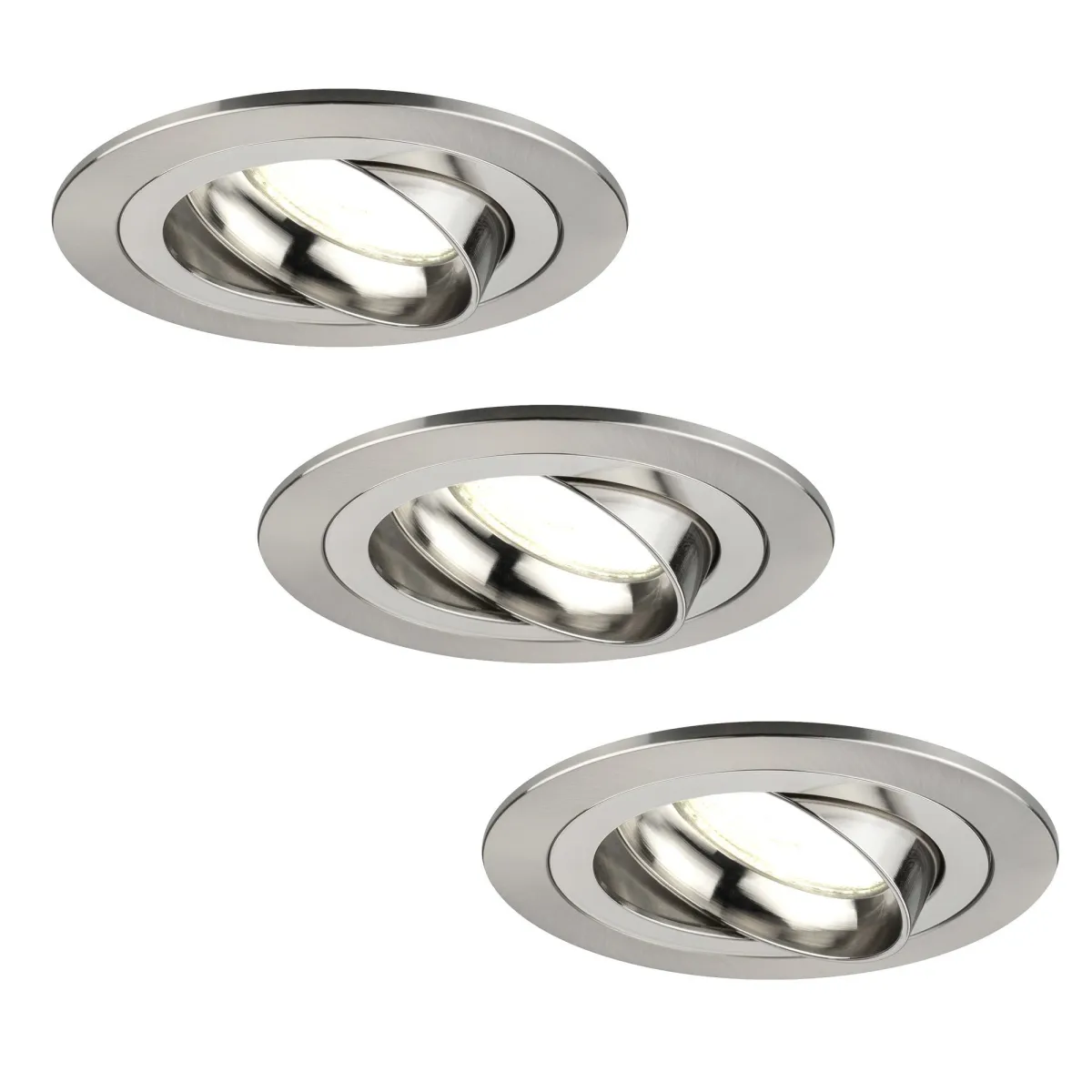Faretti da Incasso LED Dimmerabili Inox - Tokyo - 3W - 4000K - ø92mm - 3 pack