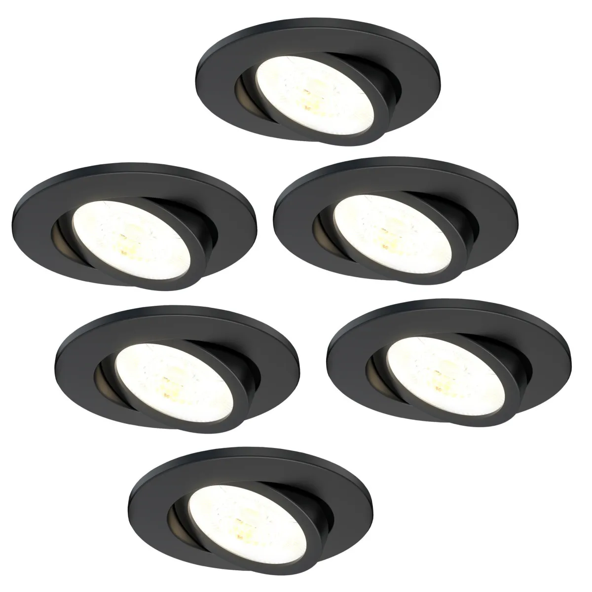Faretti da Incasso LED Dimmerabili Neri - IP65 - 7W - CCT - ø75mm - 5 anni di garanzia  - Adatto per il bagno