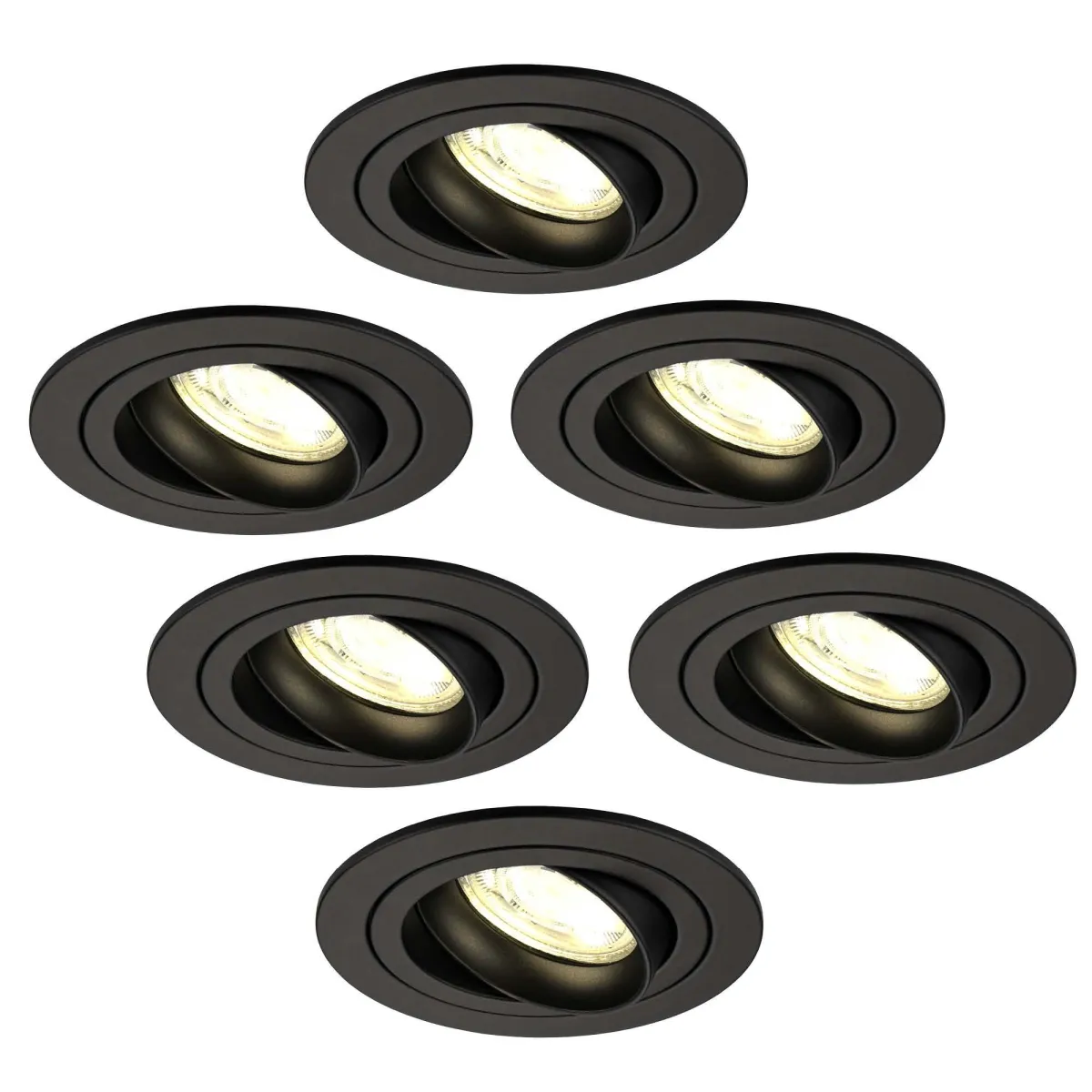 Faretti da Incasso LED Dimmerabili Nero - Tokyo - 3W - 4000K - Ã¸92mm - 6 pack
