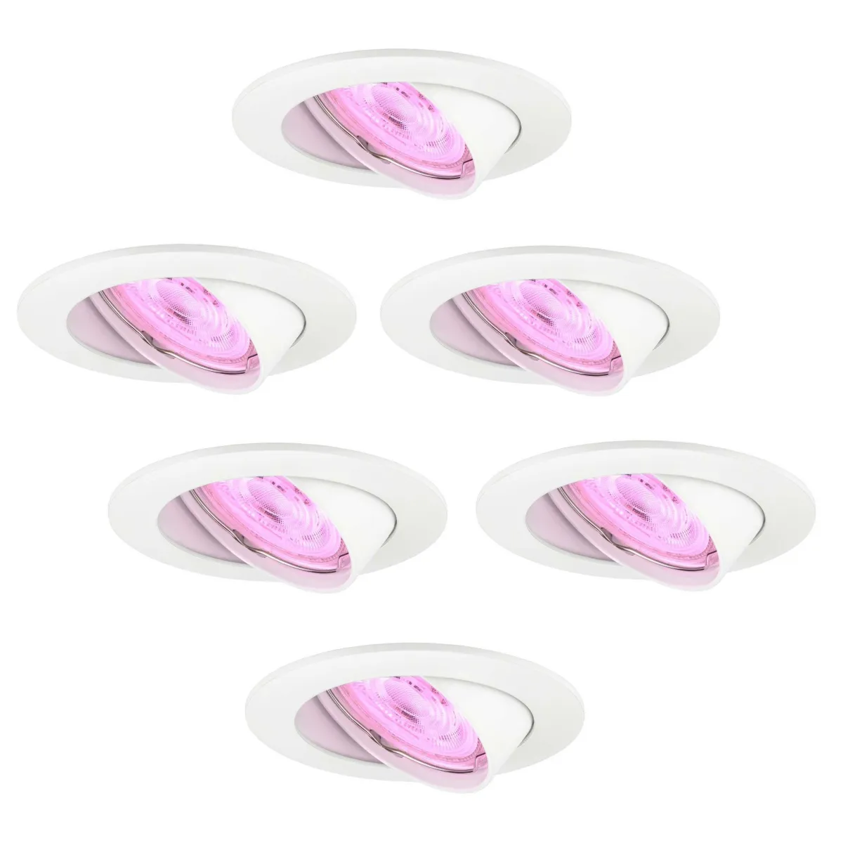 Faretti da Incasso Smart Bianco - Amsterdam - Smart WiFi - Dimmerabili - RGB+CCT - 6 pack
