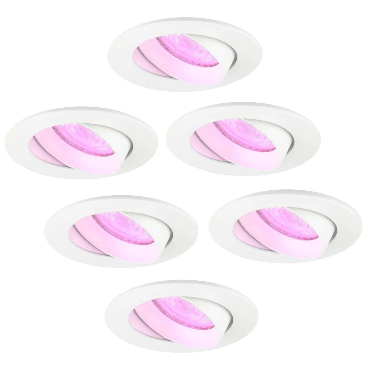 Faretti da Incasso Smart Bianco - Rio - Smart WiFi - Dimmerabili - RGB+CCT - 6 pack