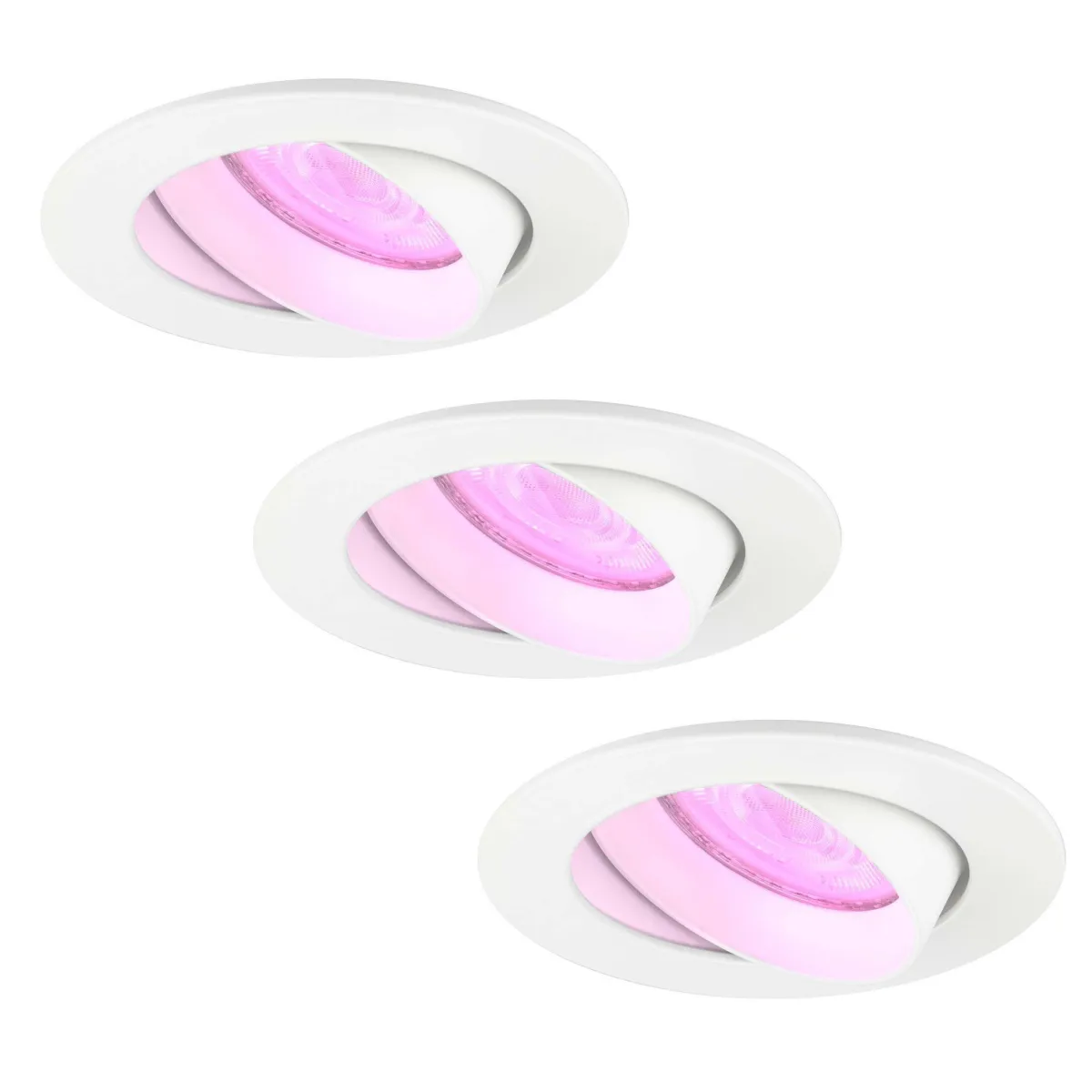 Faretti da Incasso Smart Bianco - Rio - Smart WiFi - Dimmerabili - RGB+CCT - 3 pack