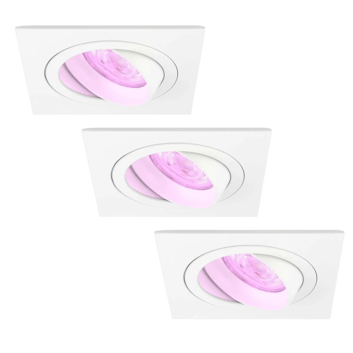 Faretti da Incasso Smart Bianco - Sevilla - Smart WiFi - Dimmerabili - RGB+CCT - 3 pack
