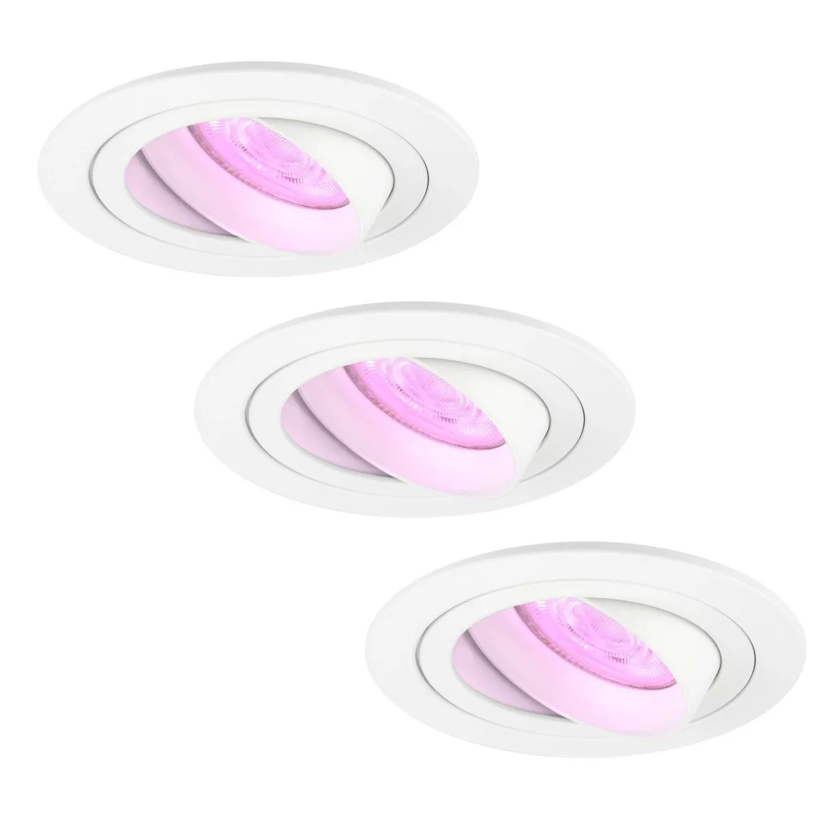 Faretti da Incasso Smart Bianco - Tokyo - Smart WiFi - Dimmerabili - RGB+CCT - 3 pack