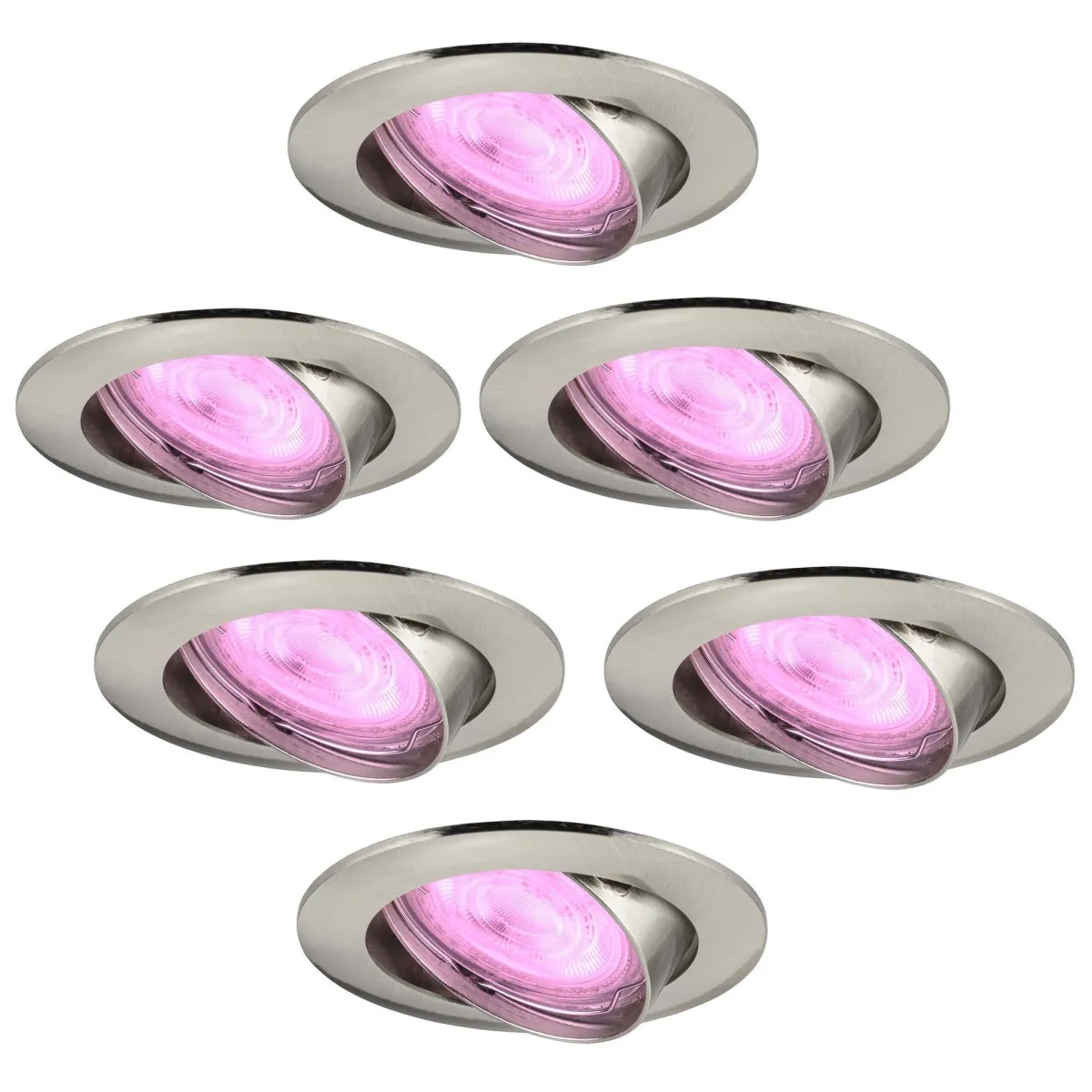 Faretti da Incasso Smart Inox - Amsterdam - Smart WiFi - Dimmerabili - RGB+CCT - 6 pack