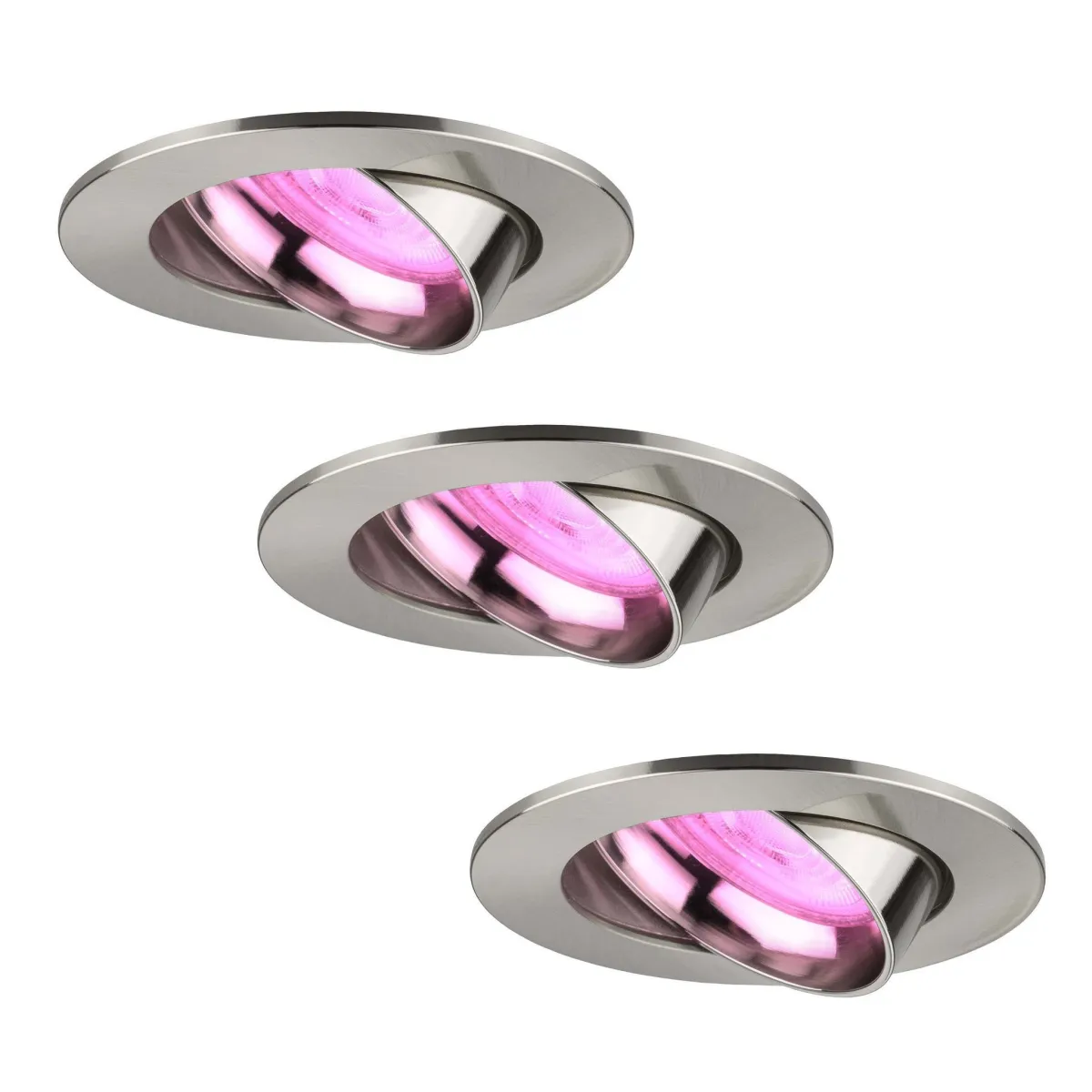 Faretti da Incasso Smart Inox - Rio - Smart WiFi - Dimmerabili - RGB+CCT - 3 pack