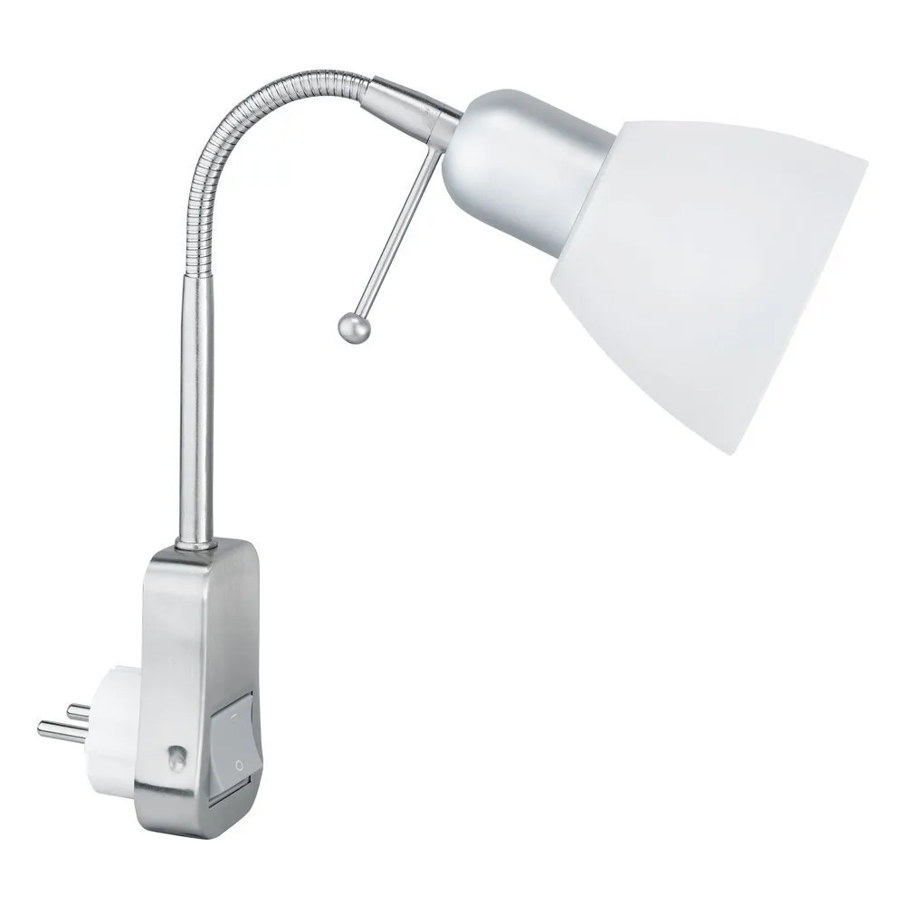 Lampada da Presa con Interruttore - Ligara - Attacco E14 - Nichel