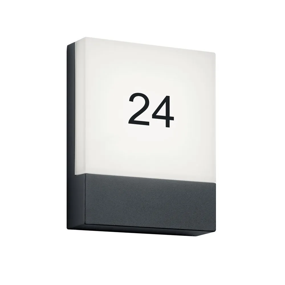 Lampada LED numero civico - 3000K - 6W - IP54 - Pecos - Antracite