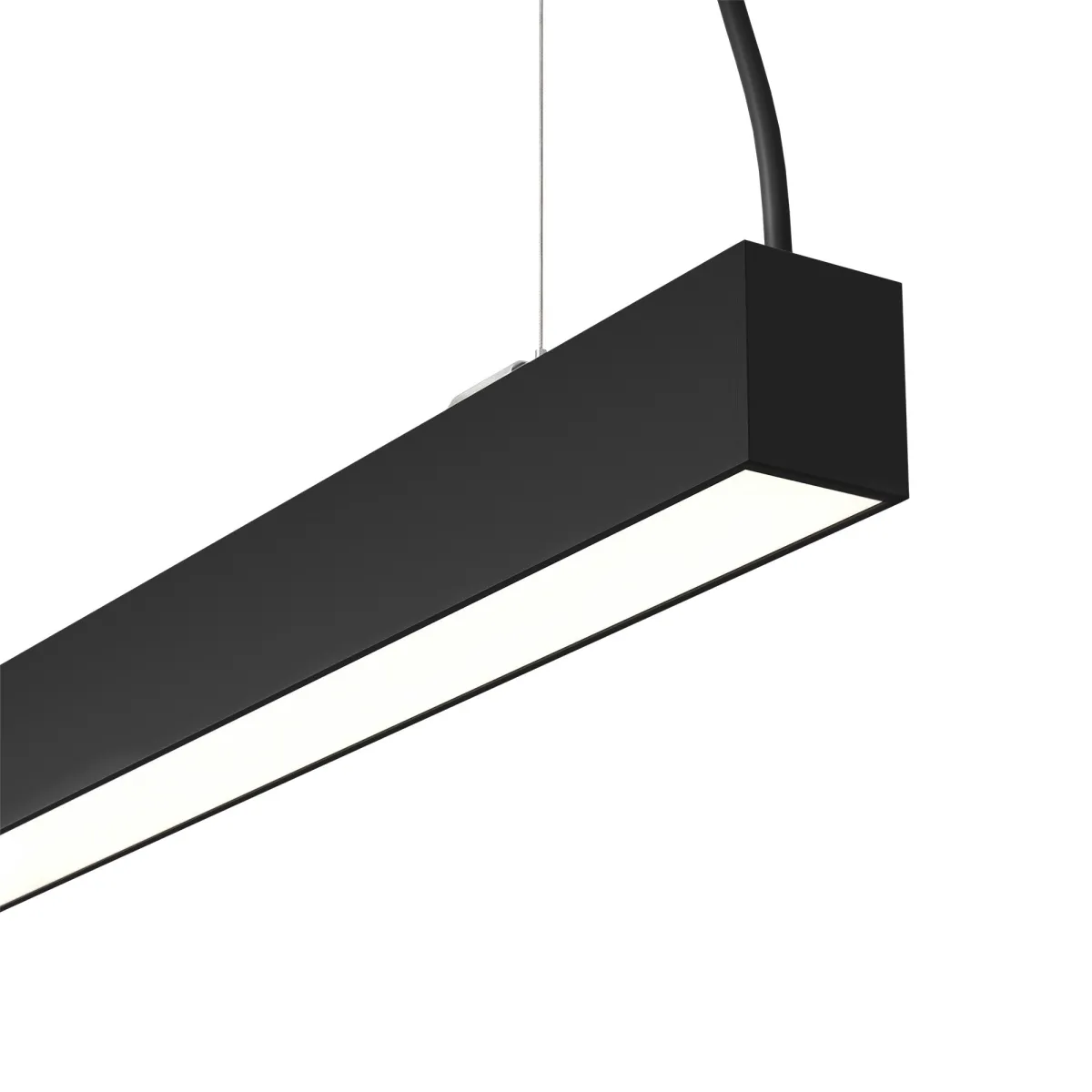 Lampada lineare LED a sospensione 150cm - 4000K - Con cavo di alimentazione da 1,5 m - 40W - 4000 lumen - Nero - Garanzia 5 anni - cavi di sospensione 1,5 m