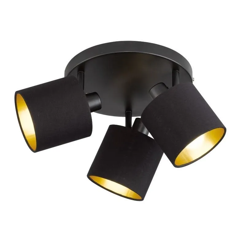 Plafoniera LED Tommy Trio - Inclinabile - Attacco E14 - Nero