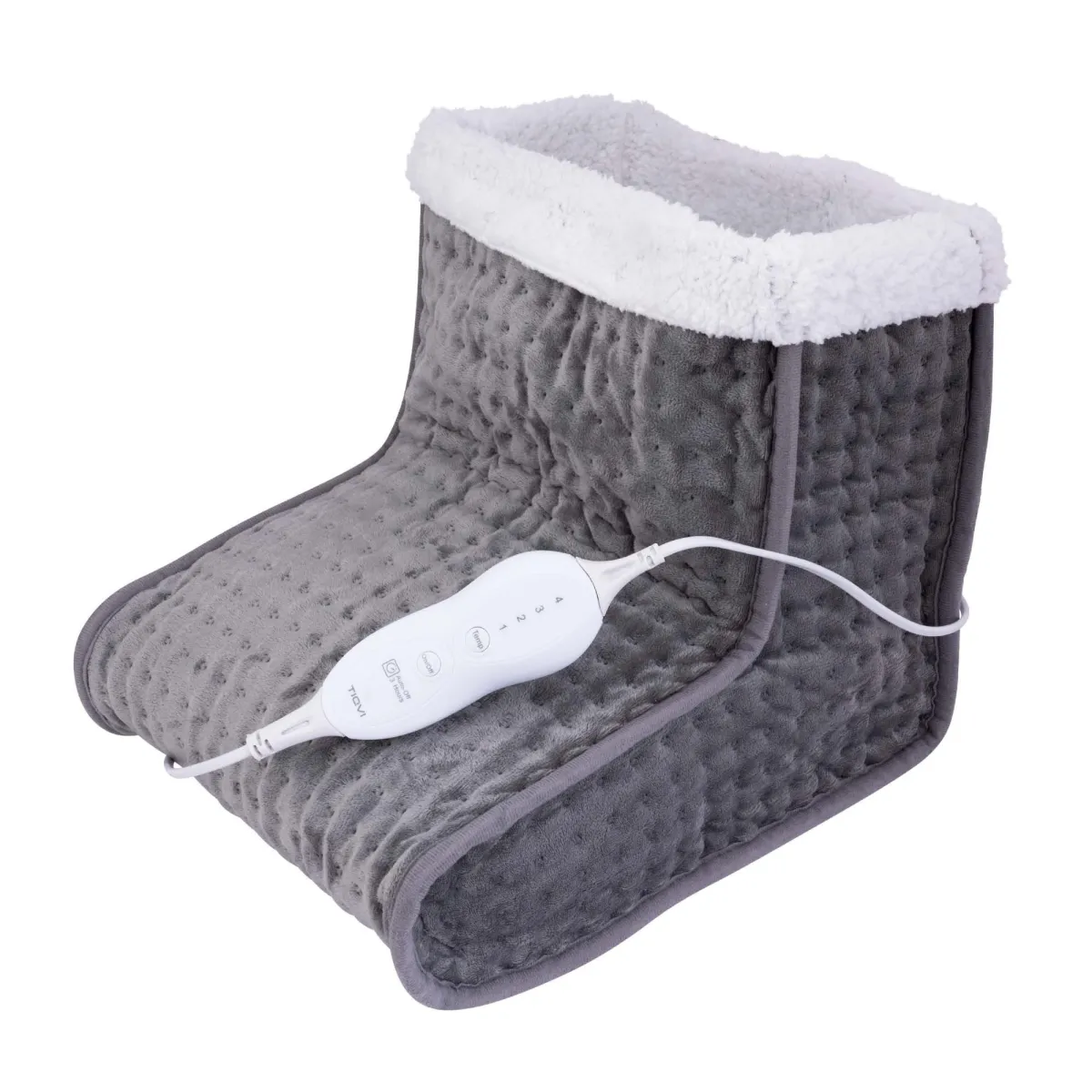Scaldapiedi Elettrico - Protezione da Surriscaldamento - Rivestimento Interno Lavabile - 4 Livelli di Calore - Grigio