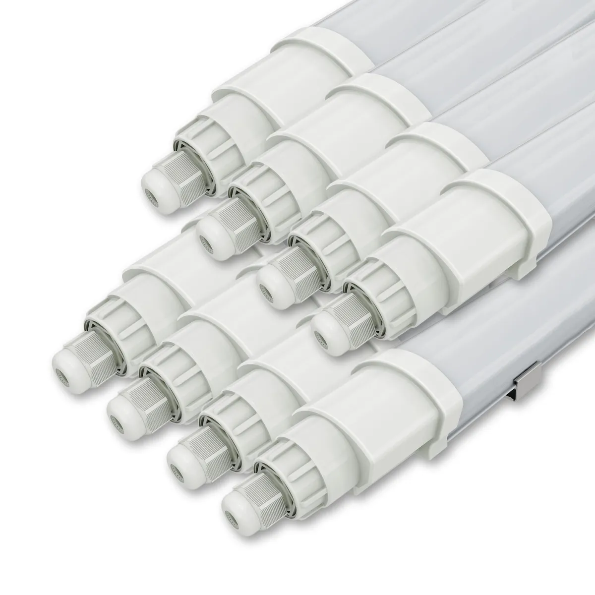 Set da 8 Plafoniere Stagna LED 150 cm - Slim - IP65 - 40W - 120 lm/W - 4000K - Collegabile - garanzia 3 anni