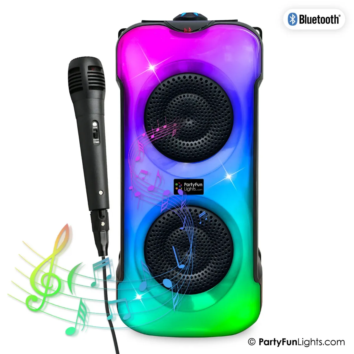Set party karaoke Bluetooth - Incl. microfono ed effetti luminosi