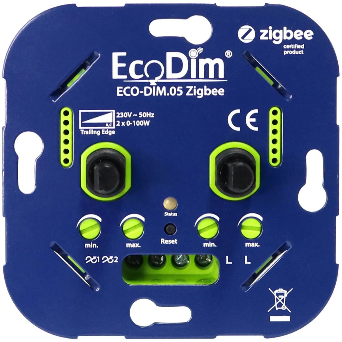 Zigbee Dimmer LED Smart DUO da Incasso 2x 0-100 Watt 220-240V - Taglio di fase