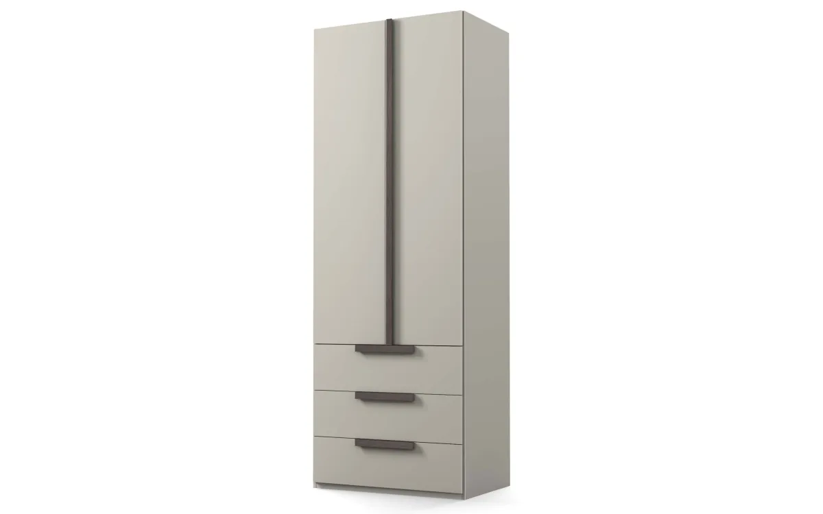Armadio 2 ante 3 cassetti zinco, maniglia bronzo: Primula