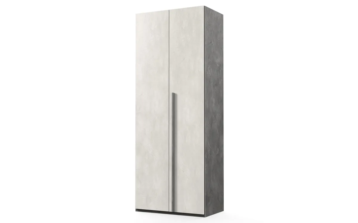 Armadio 2 ante battenti stucco veneziano piombo, stucco veneziano bianco: Elena