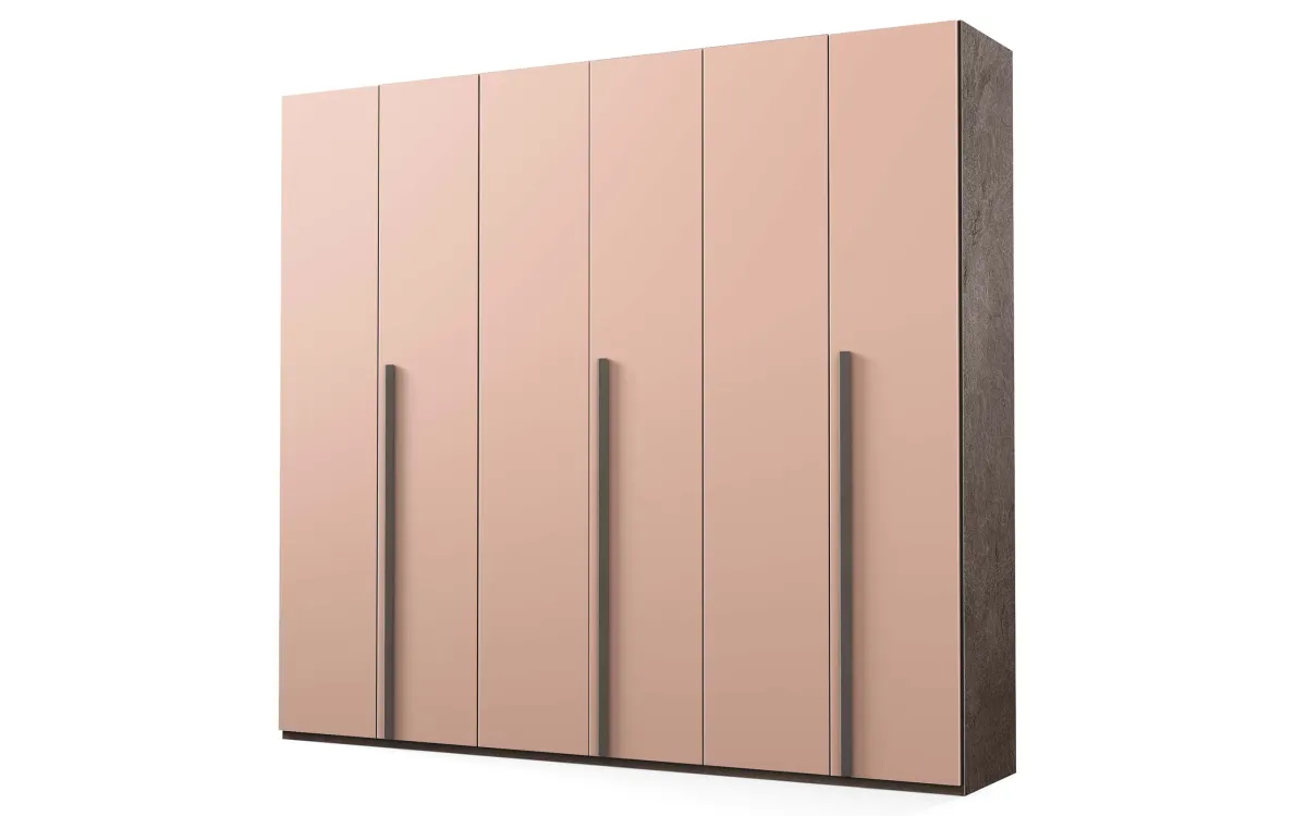 Armadio 6 ante battenti bronzo, rosa retro: Sirio