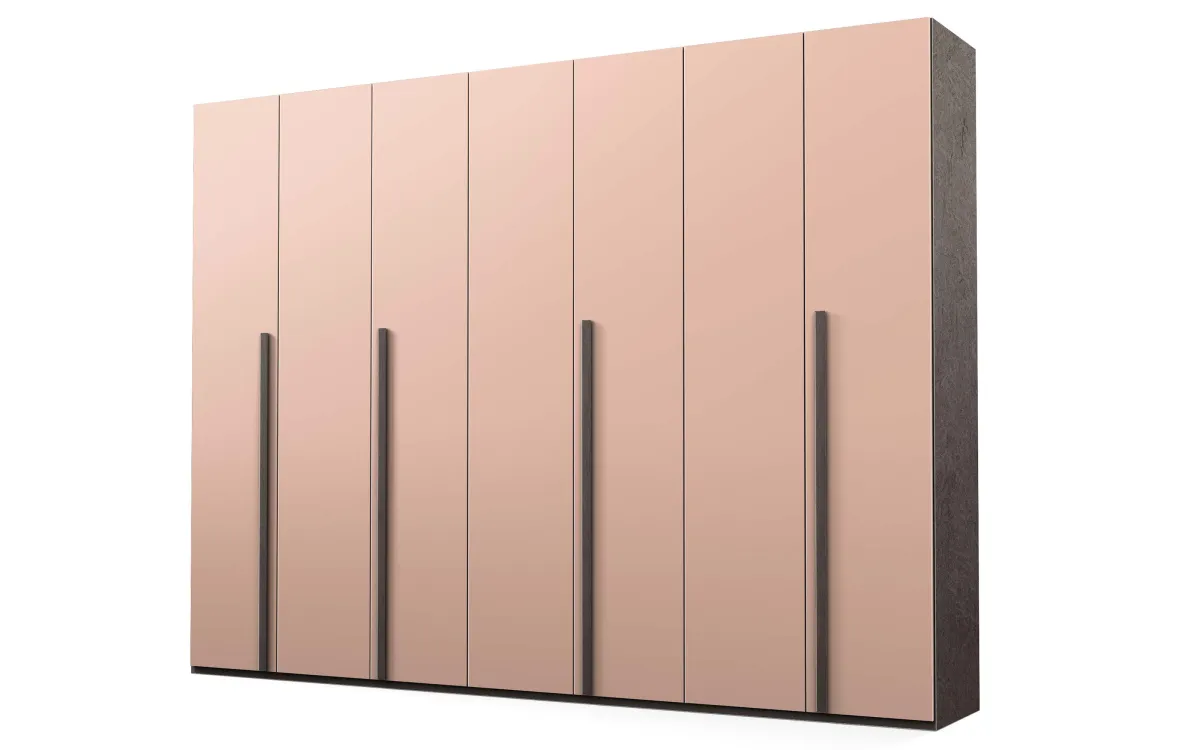 Armadio 7 ante battenti bronzo, rosa retro: Sirio