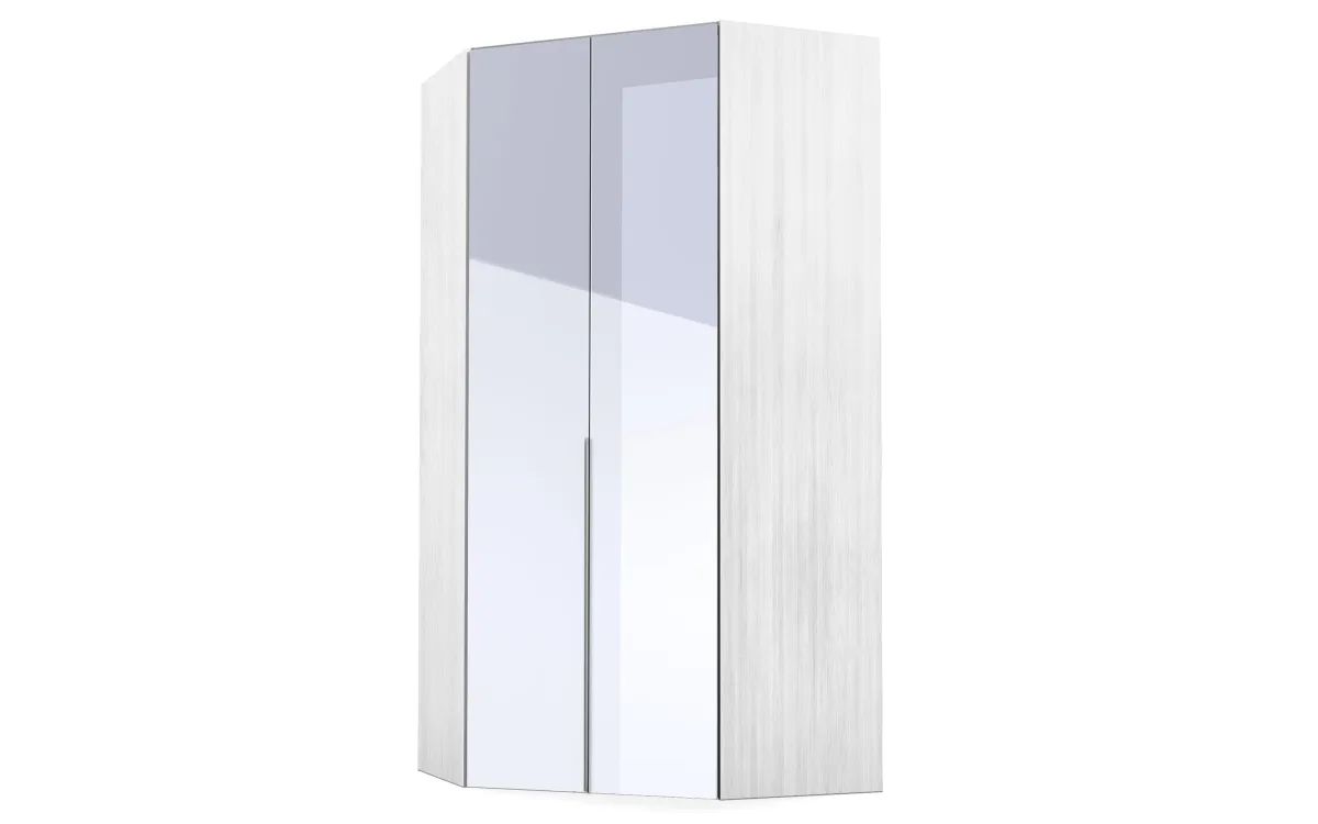 Cabina armadio 2 ante battenti con specchio effetto bianco larice: Eleonora