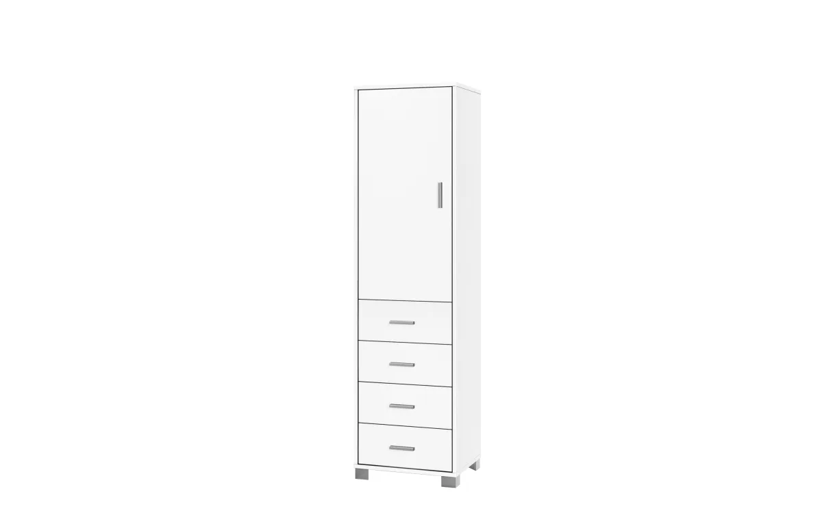 Colonna 1 anta battente 4 cassetti bianco fiammato: Quadrante