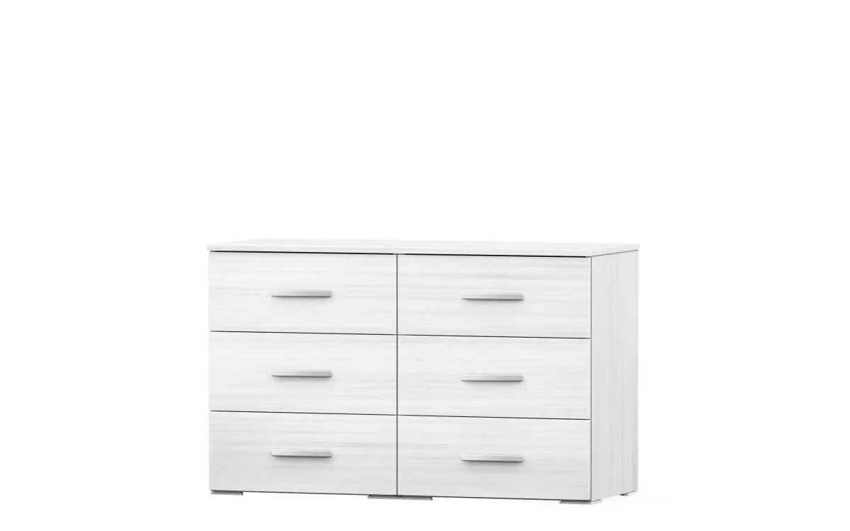 Comò xl 6 cassetti effetto bianco larice: Eleonora