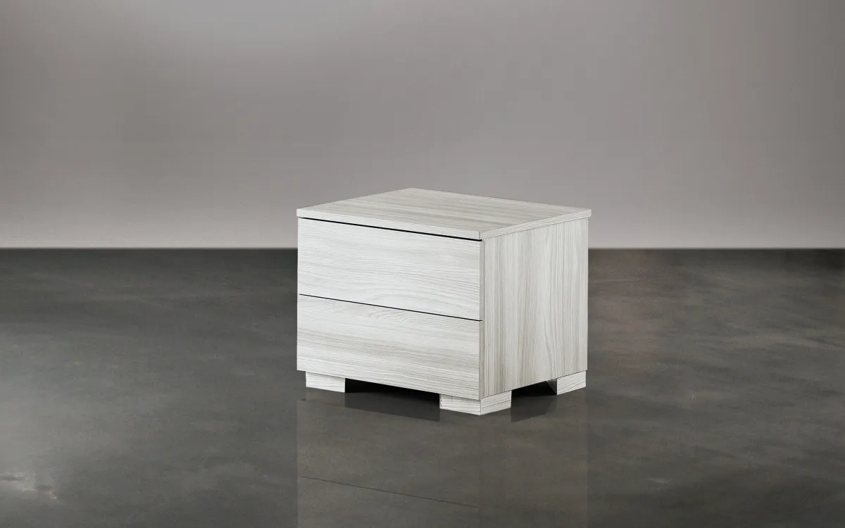 Comodino 2 cassetti effetto bianco altea: Master