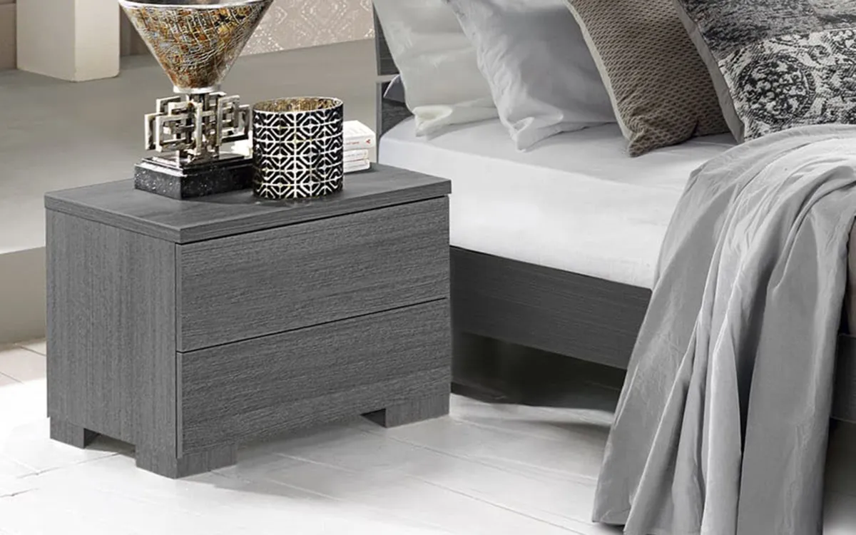 Comodino 2 cassetti iron gray: Master