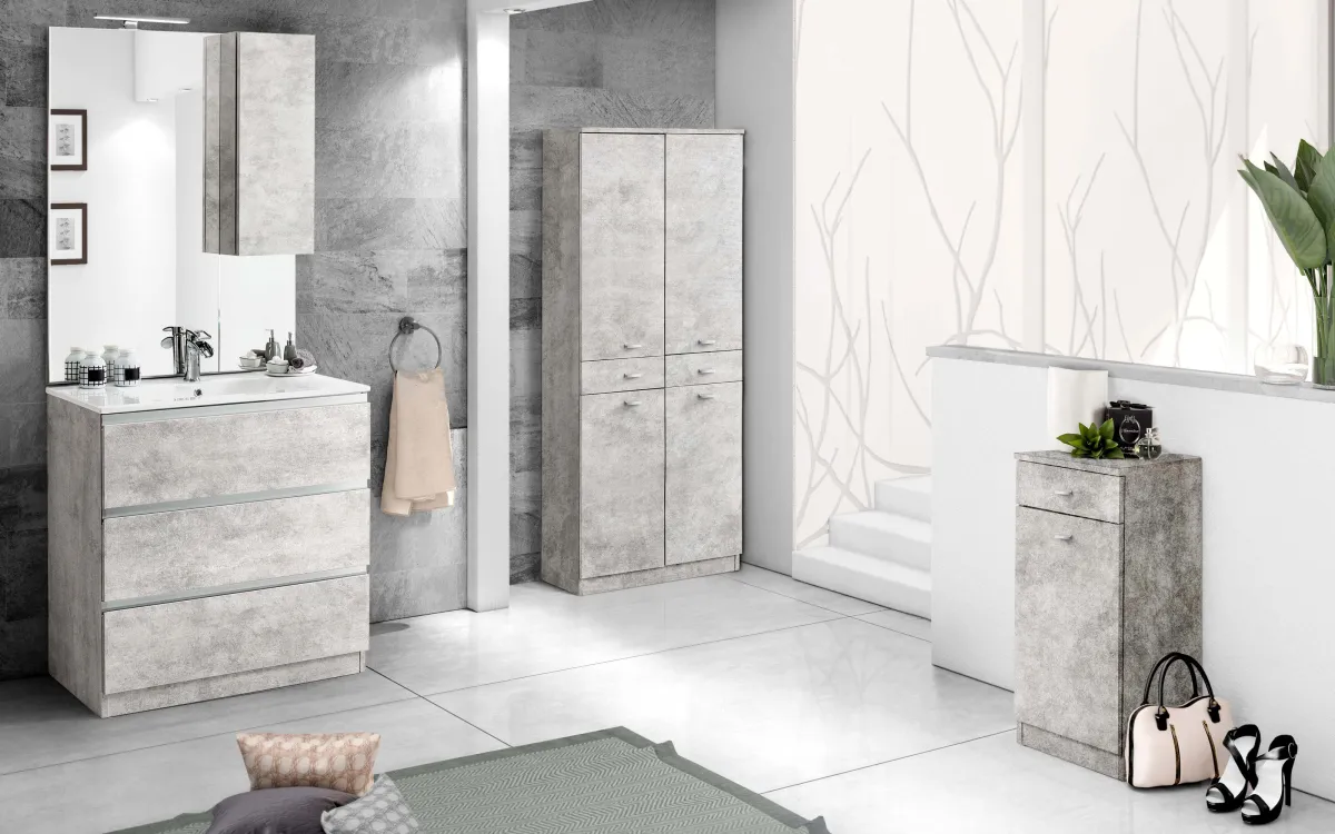 Componibile bagno beton grey: Vittoria