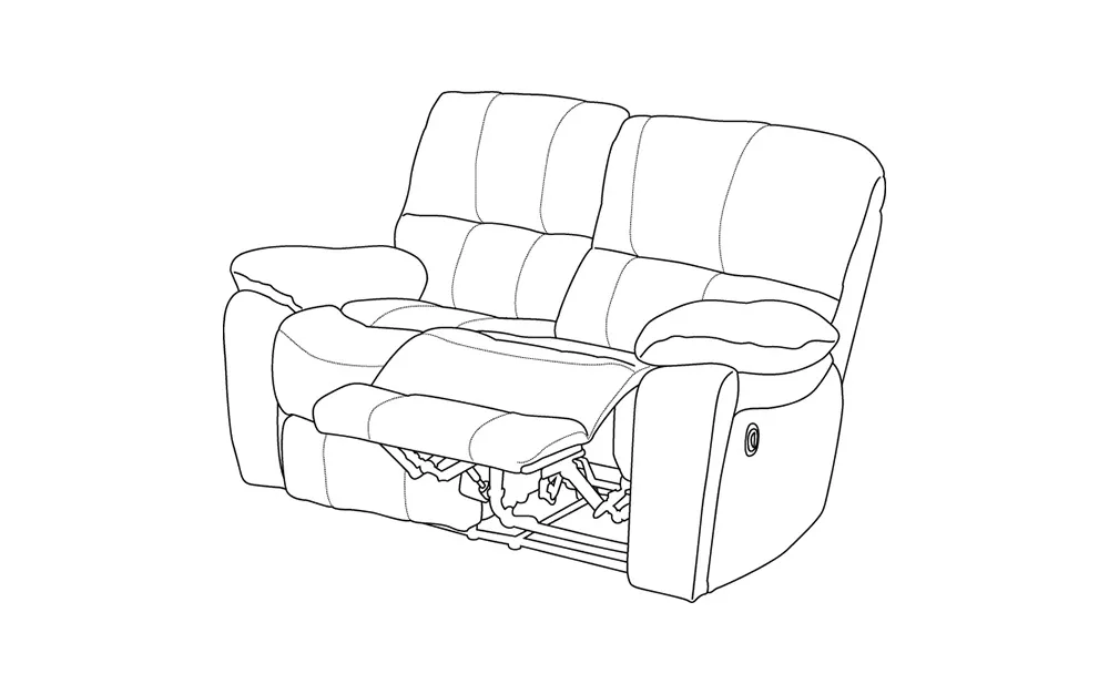 Divano 2 posti - 2 recliner manuali tessuto mlk silver: Seychelles