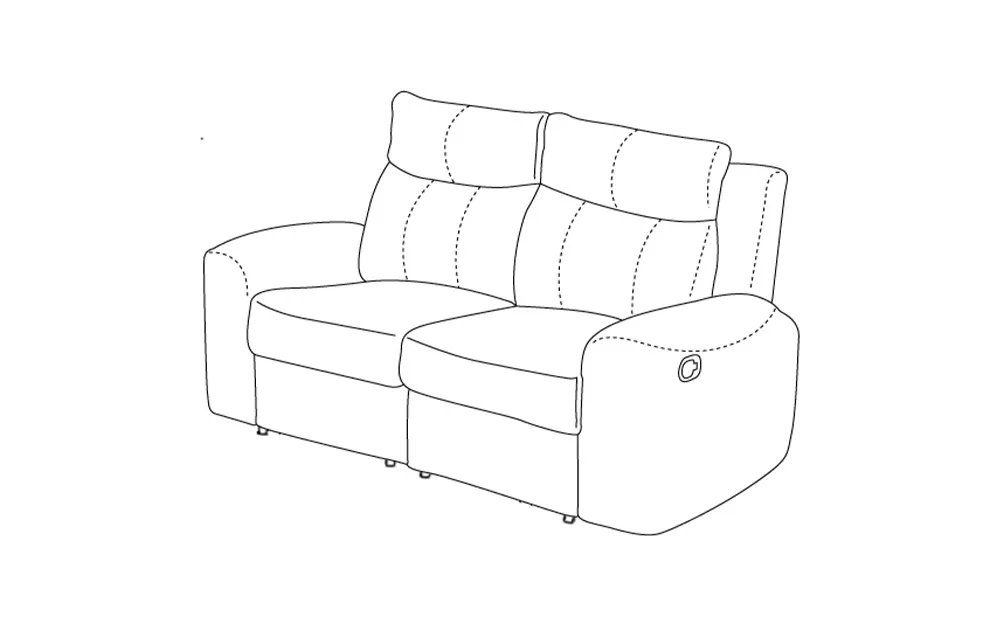 Divano 2 posti - recliner manuale tessuto mlk silver: Positano