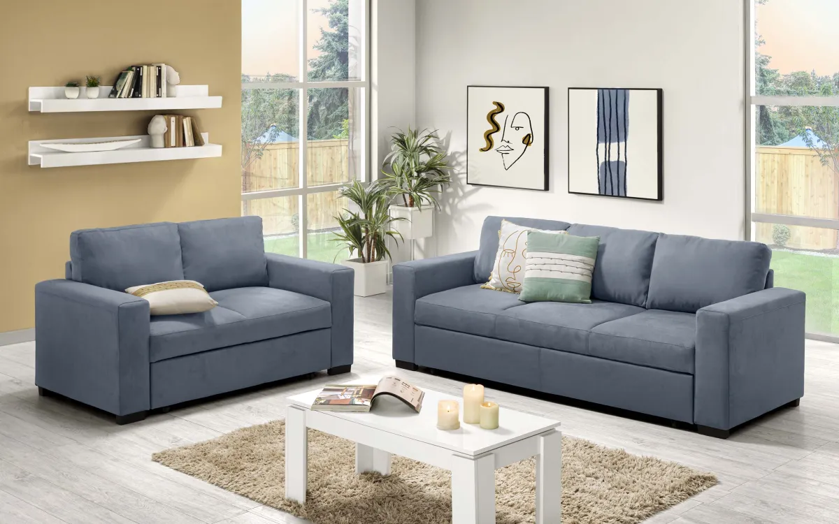 Divano 2 posti tessuto loto blue: Liberty