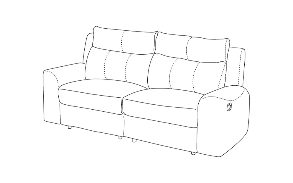 Divano 3 posti - recliner manuale tessuto mlk beige: Positano
