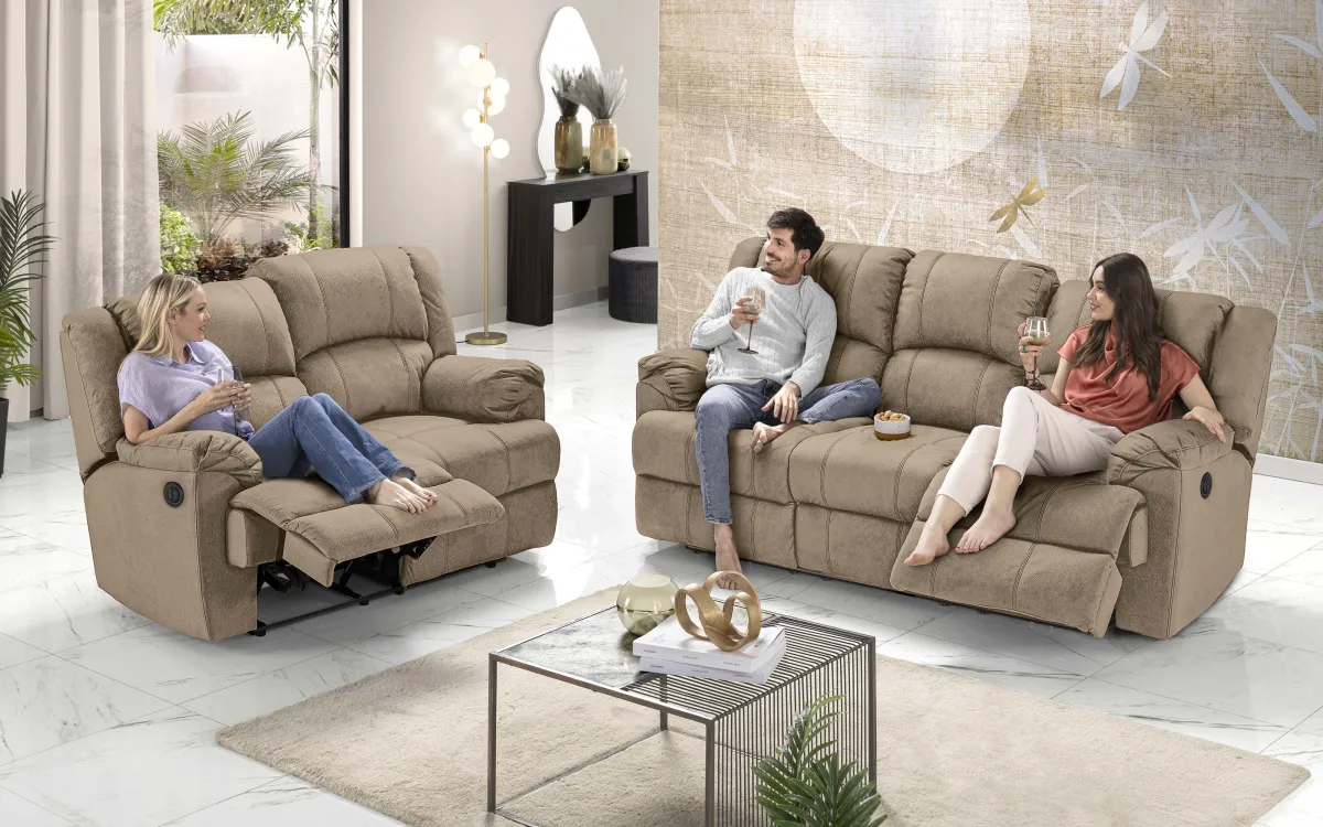 Divano con Recliner elettrici, 3 posti: Barbados