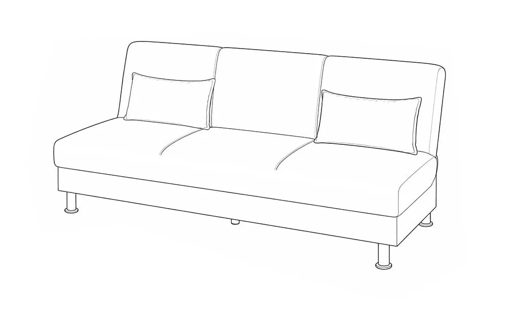 Divano letto 3 posti - meccanismo clic/clac tessuto bacos dark green: Dante