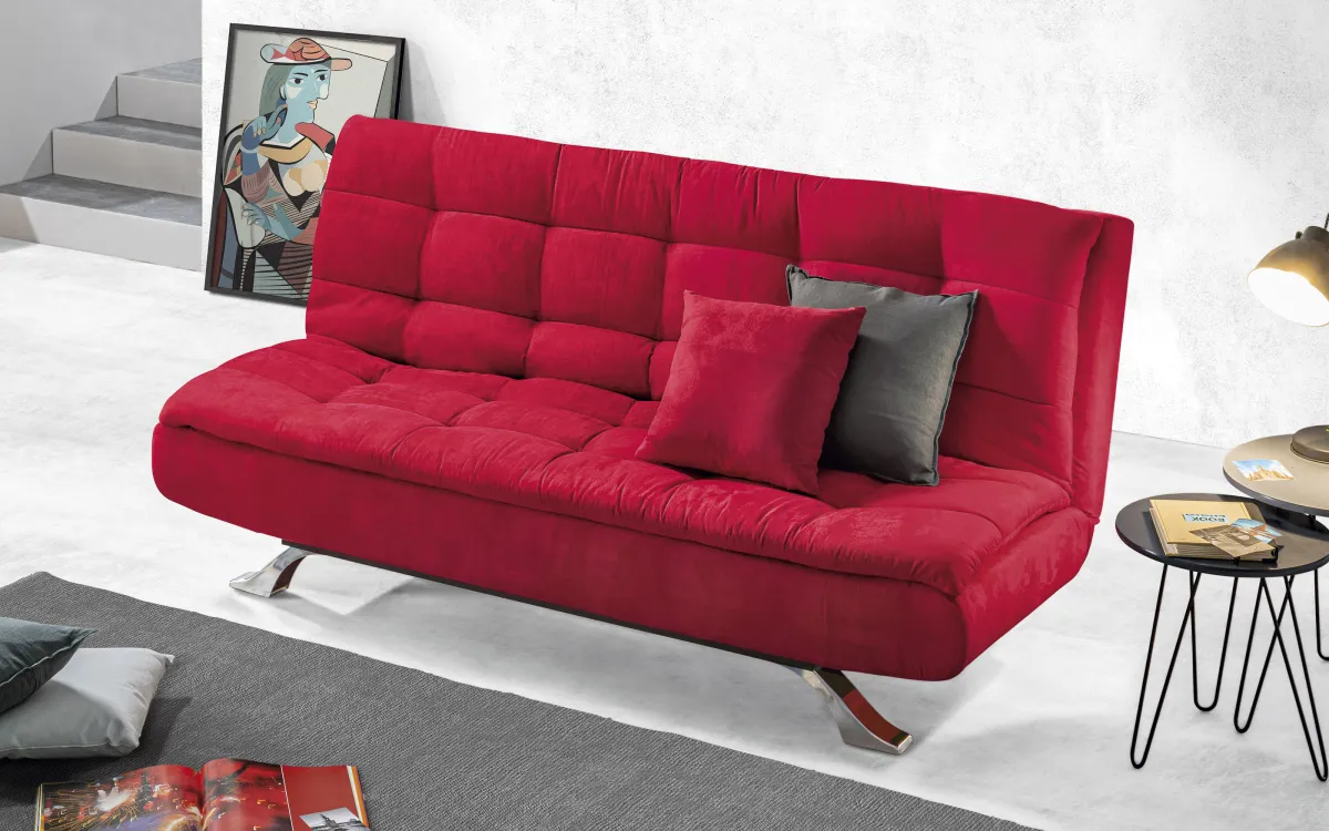 Divano Letto a Libro, rosso: Claire