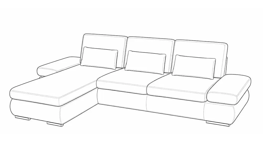 Divano letto angolare con penisola contenitore sinistra tessuto new york anthracite: Alice