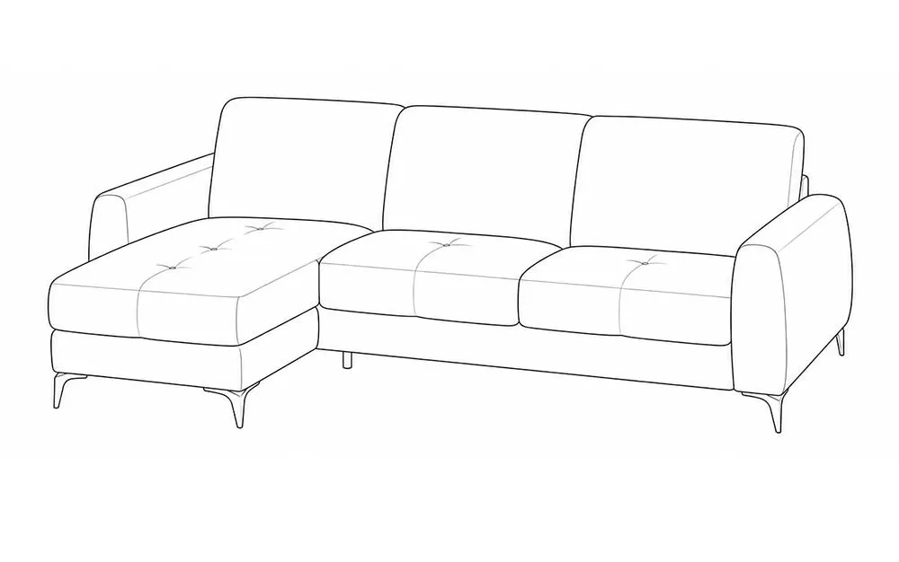 Divano letto con penisola reversibile contenitore 3 posti - meccanismo a ribalta rivestimento fibra dark brown: Luna