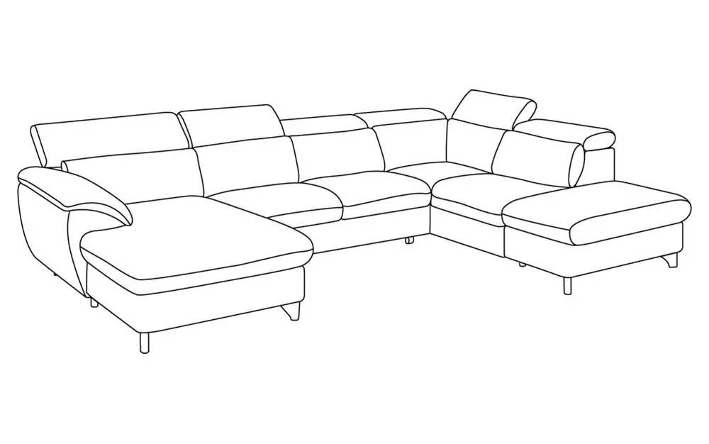 Divano letto doppio angolo con pouf contenitore destro con penisola sinistra - meccanismo estraibile tessuto petra grigio: Elettra