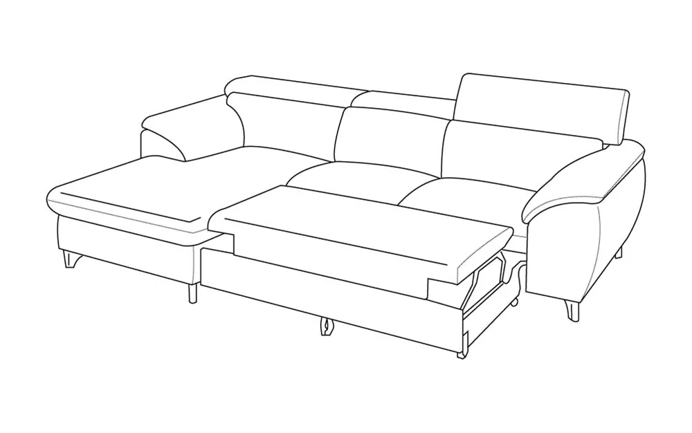Divano Letto moderno, effetto pelle: Elettra