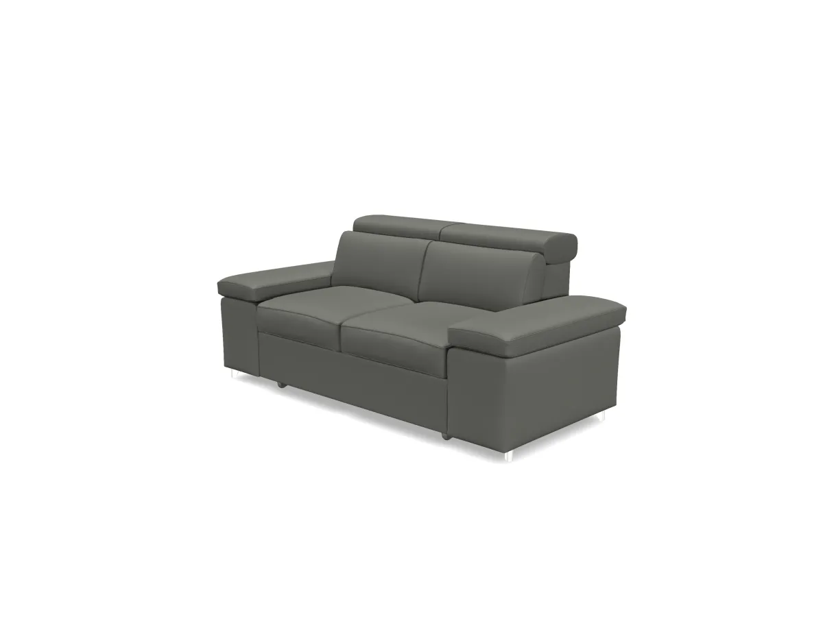 Divano relax 3 posti - meccanismo estraibile rivestimento fibra nero: Venere