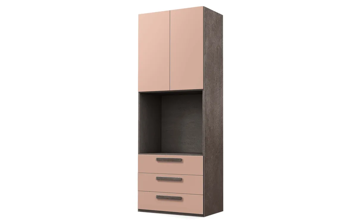 Elemento 2 ante 3 cassetti bronzo, rosa retro: Sirio
