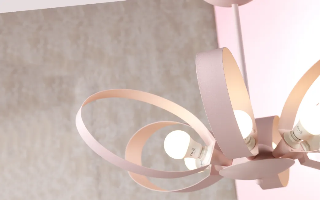 Lampadario 6 luci rosa: Serena