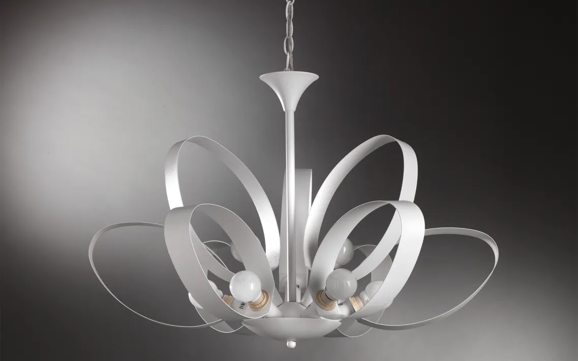 Lampadario e14 9 luci senza lampadina Bianco: Serena