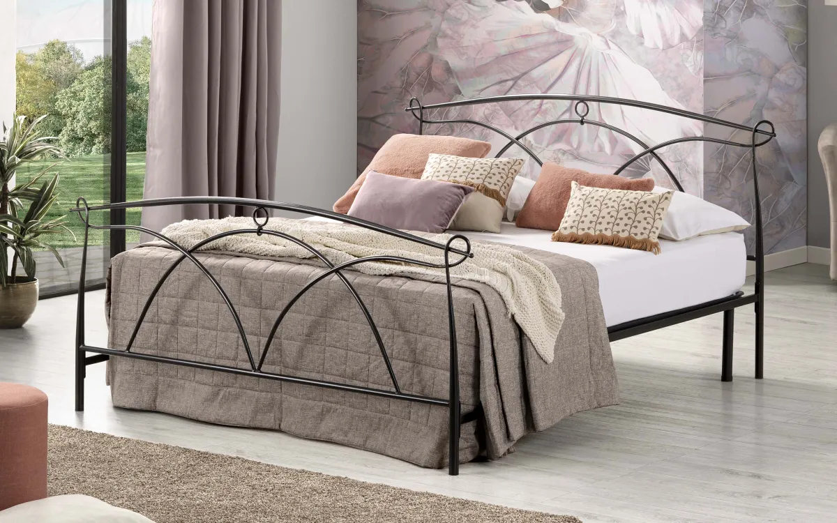 Letto matrimoniale senza contenitore nero: Barbara